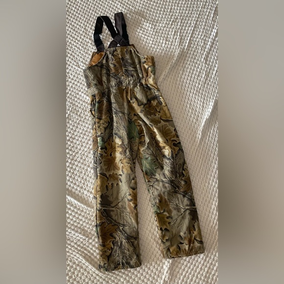 Vintage Leading The Way Youth 16 Reg Camo Hunting Outdoors Insulated Overalls - Picture 2 of 4